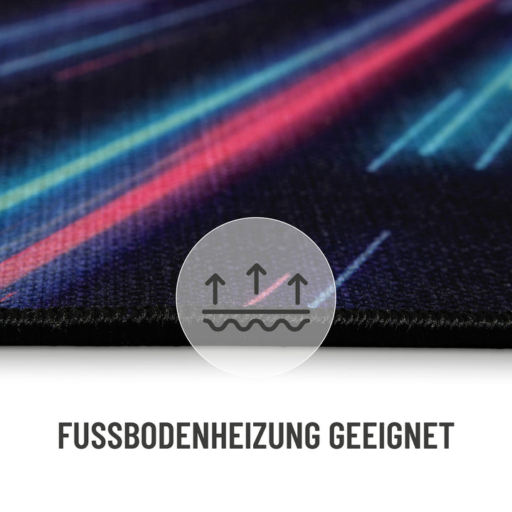 Neon Horizon Teppich schwarz Kurzflor rechteckig