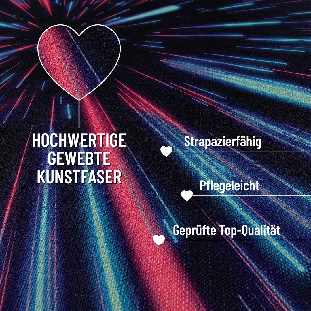 Neon Horizon Teppich schwarz Kurzflor rechteckig