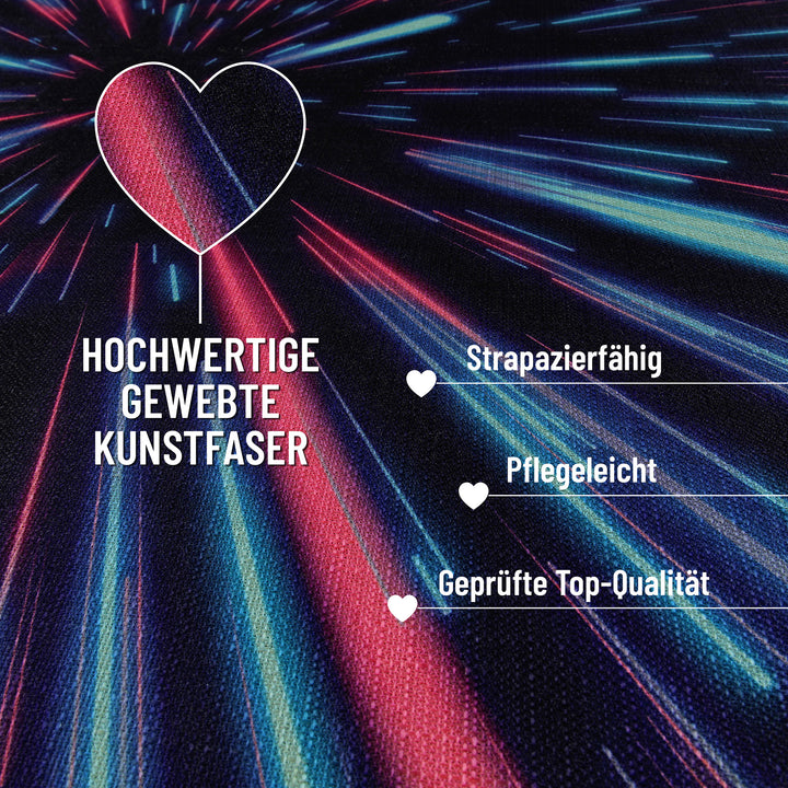 Neon Horizon Teppich schwarz Kurzflor rechteckig