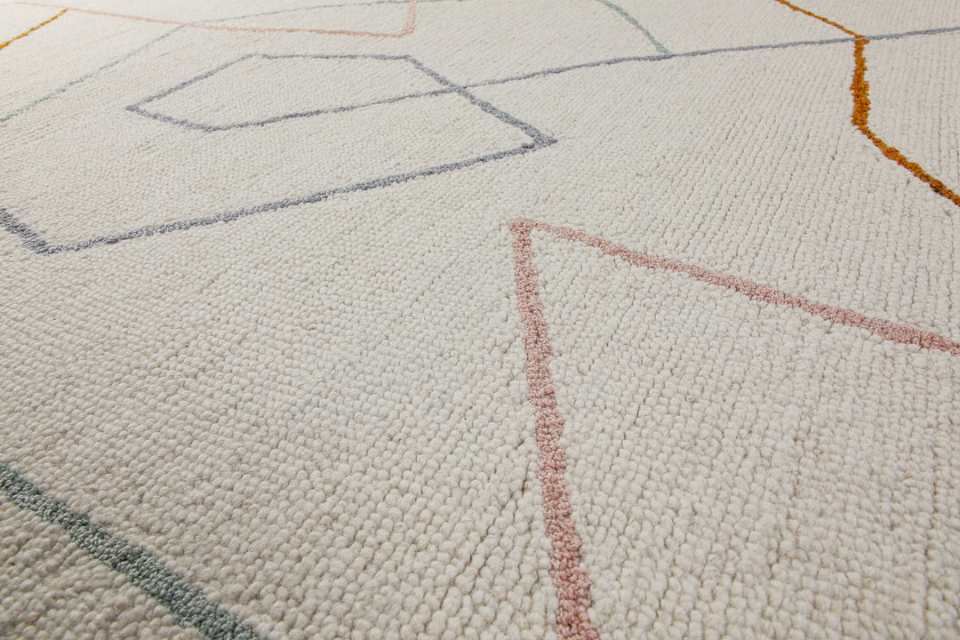 Kurzflorteppich Creme Weiß aus Schurwolle "Nox" WECONhome