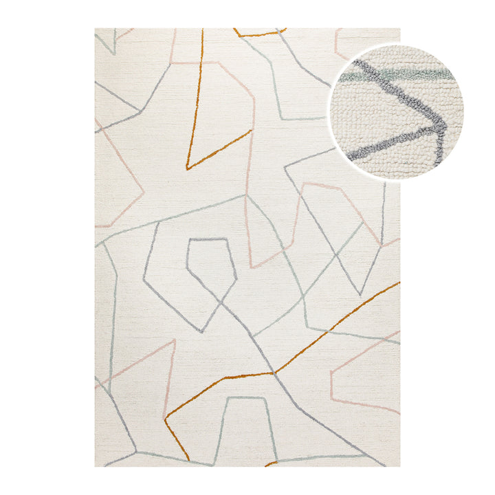 Kurzflorteppich Creme Weiß aus Schurwolle "Nox" WECONhome