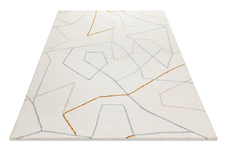 Kurzflorteppich Creme Weiß aus Schurwolle "Nox" WECONhome