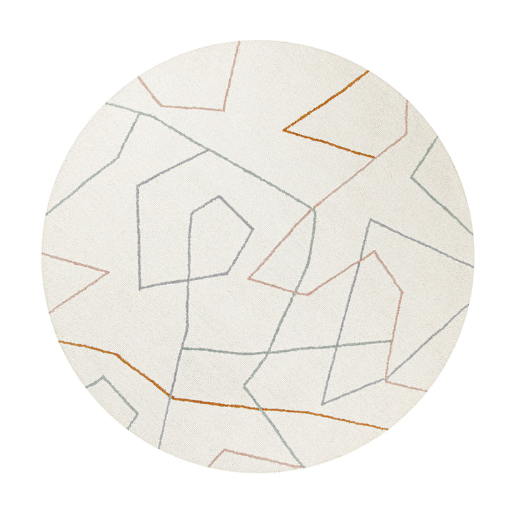 Kurzflorteppich Rund Creme Weiß aus Schurwolle "Nox" WECONhome