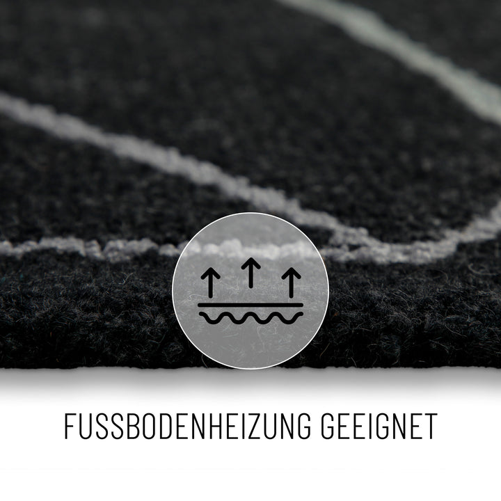 Kurzflorteppich Anthrazit aus Schurwolle "Nox" WECONhome