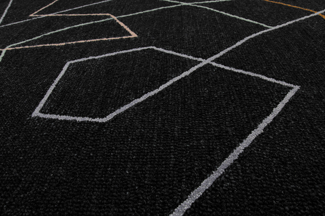 Kurzflorteppich Rund Anthrazit aus Schurwolle "Nox" WECONhome