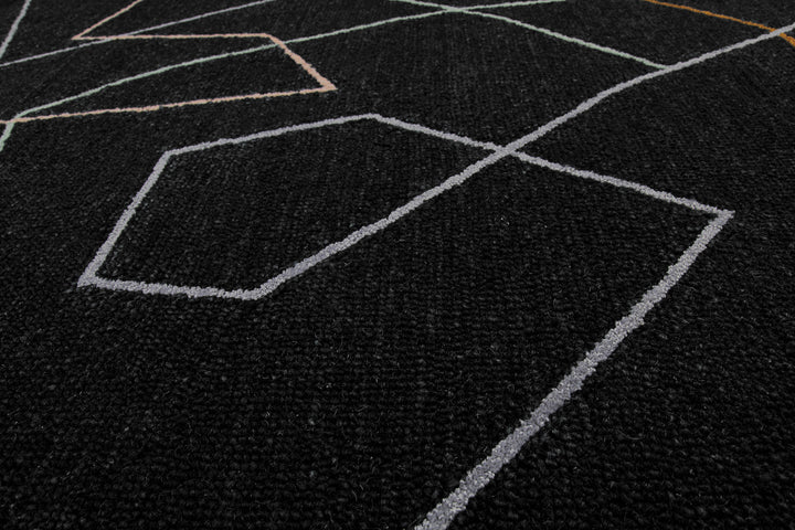 Kurzflorteppich Rund Anthrazit aus Schurwolle "Nox" WECONhome