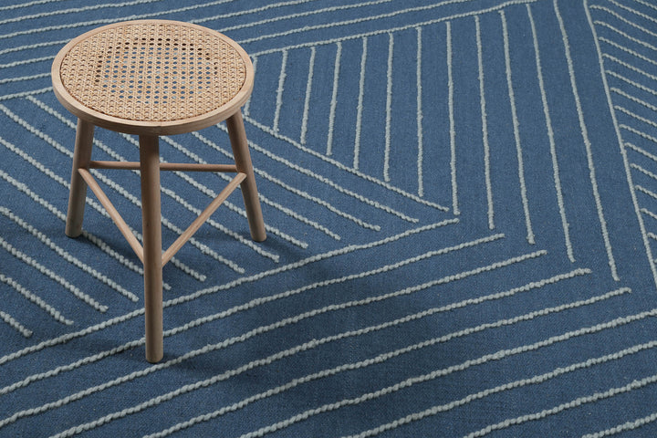 Ocean Lines Teppich blau Kurzflor rechteckig