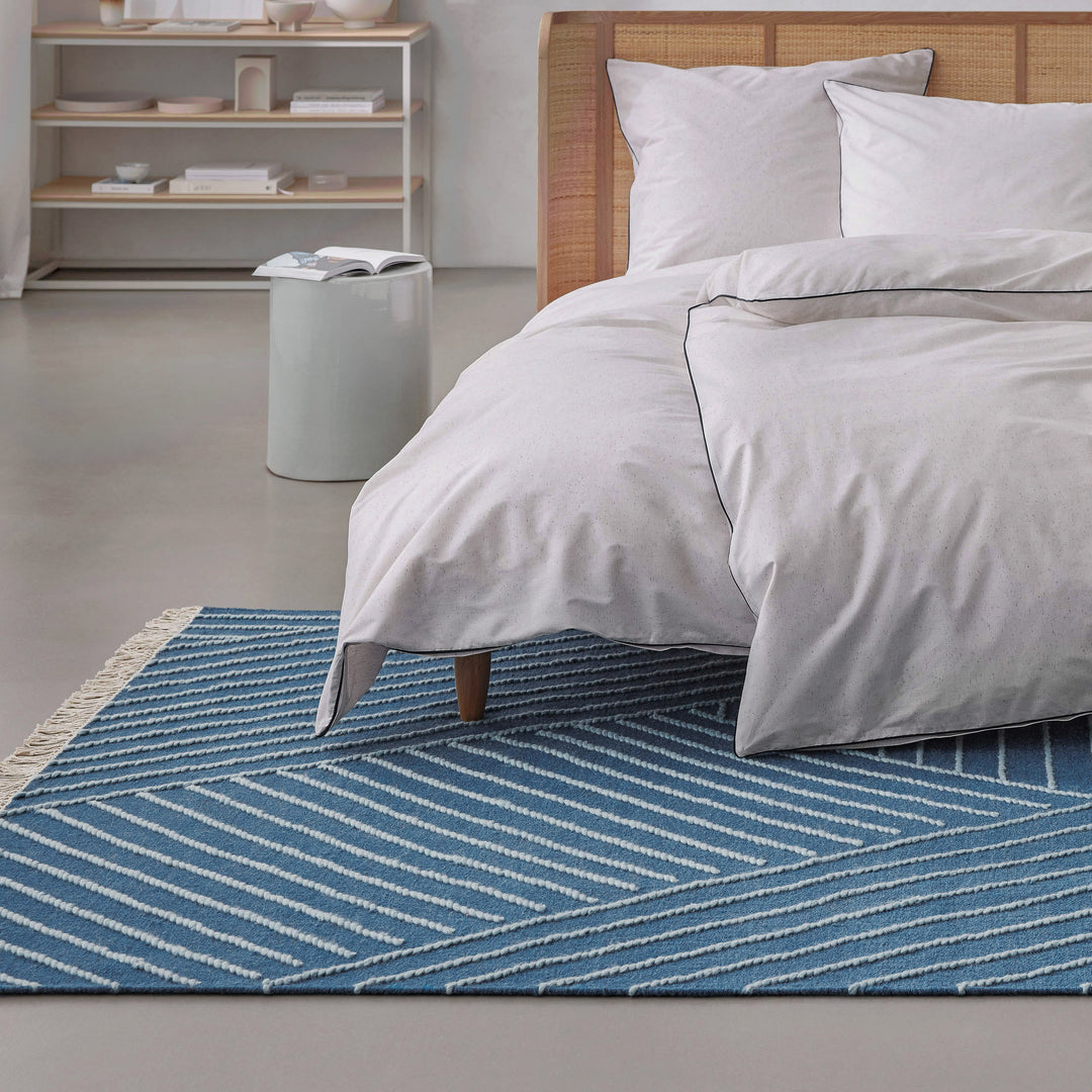 Ocean Lines Teppich blau Kurzflor rechteckig
