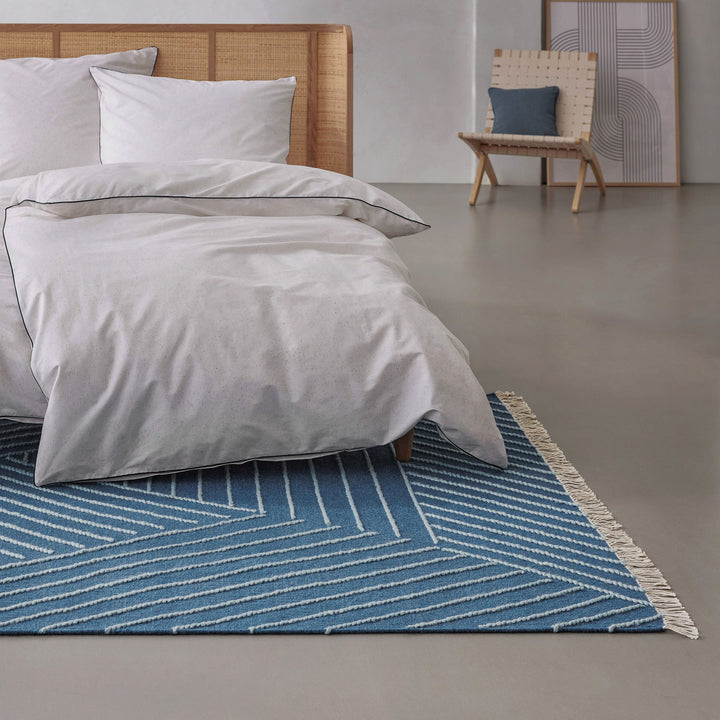 Ocean Lines Teppich blau Kurzflor rechteckig
