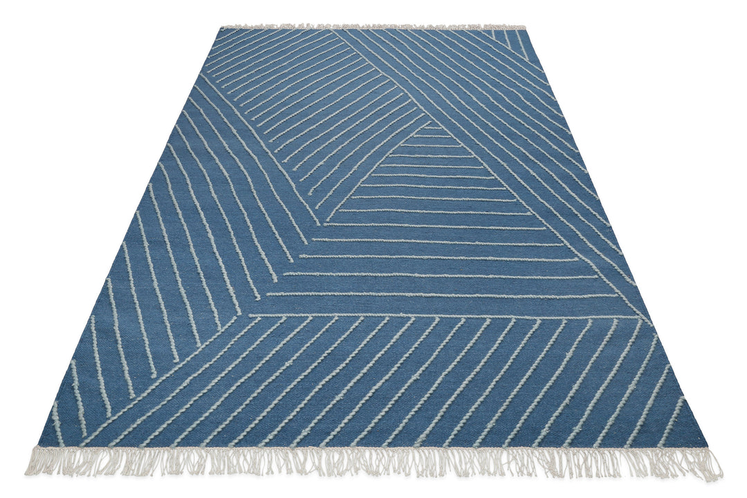 Ocean Lines Teppich blau Kurzflor rechteckig