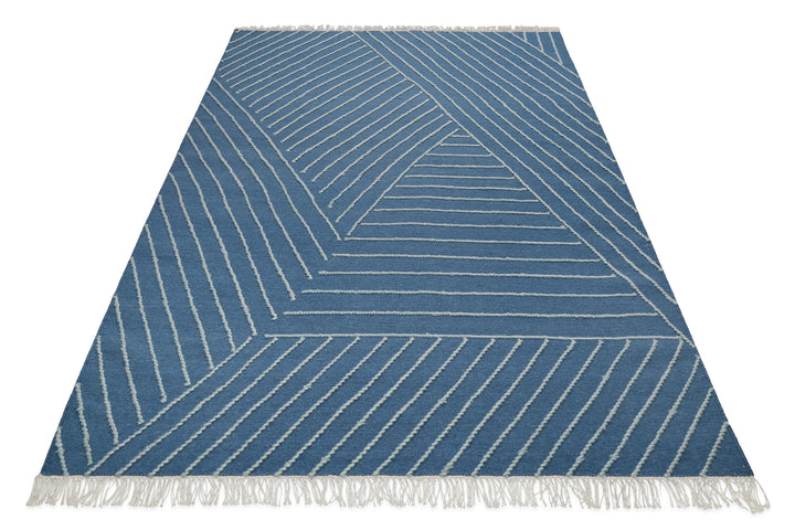 Ocean Lines Teppich blau Kurzflor rechteckig