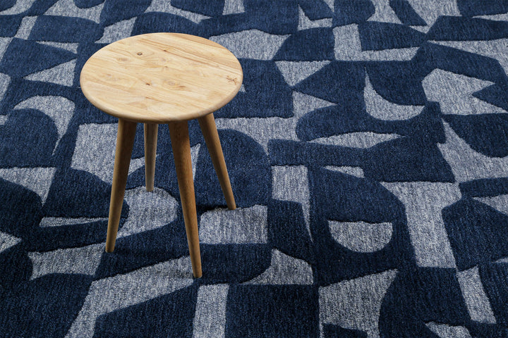 Ocean State Teppich blau multi Kurzflor rechteckig