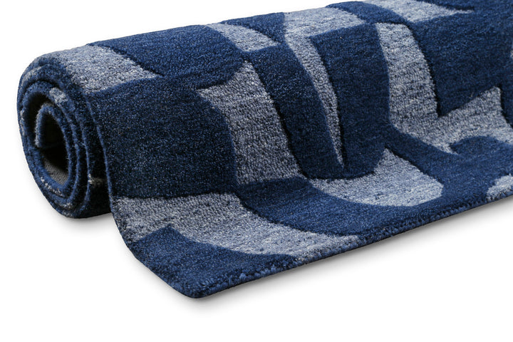 Ocean State Teppich blau multi Kurzflor rechteckig