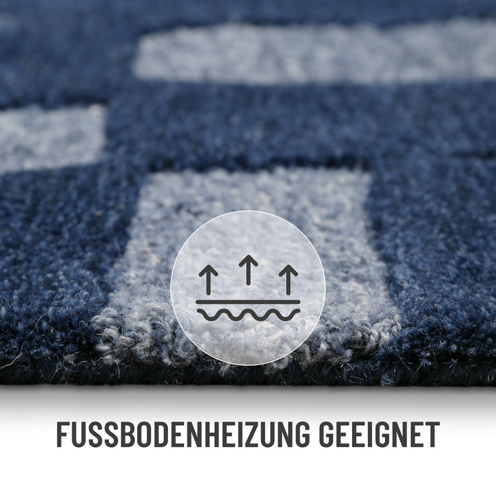 Ocean State Teppich blau multi Kurzflor rechteckig