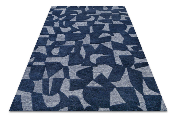 Ocean State Teppich blau multi Kurzflor rechteckig