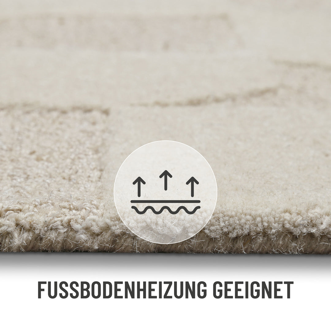 Ocean State Teppich creme weiß Kurzflor rechteckig