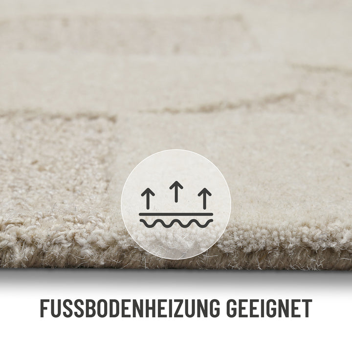 Ocean State Teppich creme weiß Kurzflor rechteckig