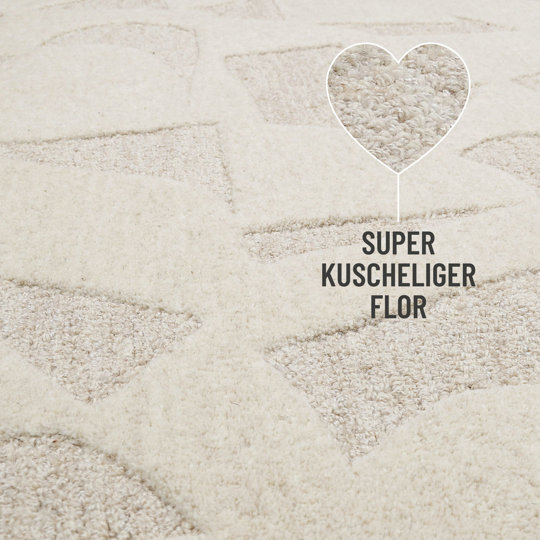 Ocean State Teppich creme weiß Kurzflor rechteckig