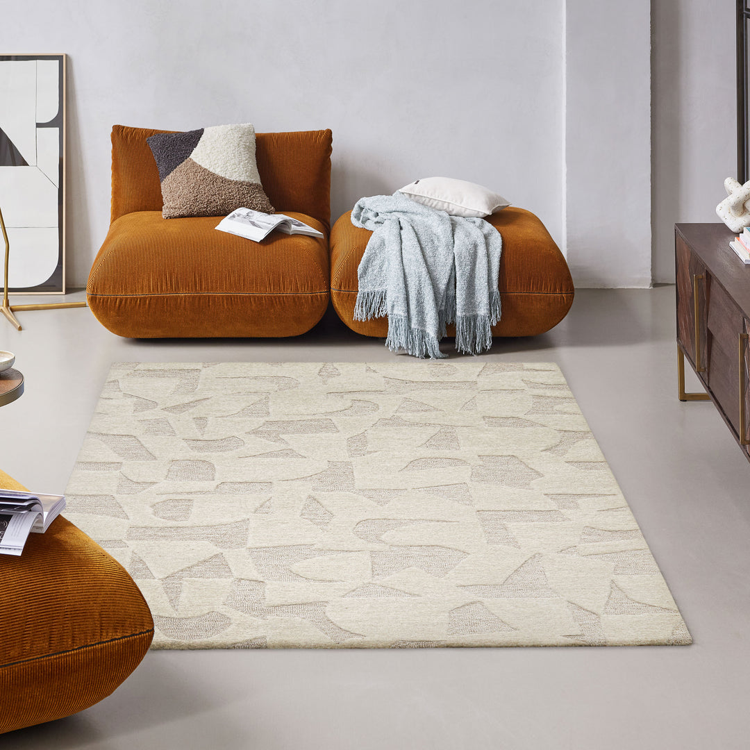 Ocean State Teppich creme weiß Kurzflor rechteckig