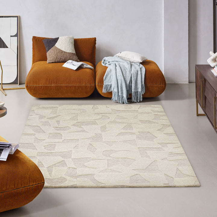 Ocean State Teppich creme weiß Kurzflor rechteckig