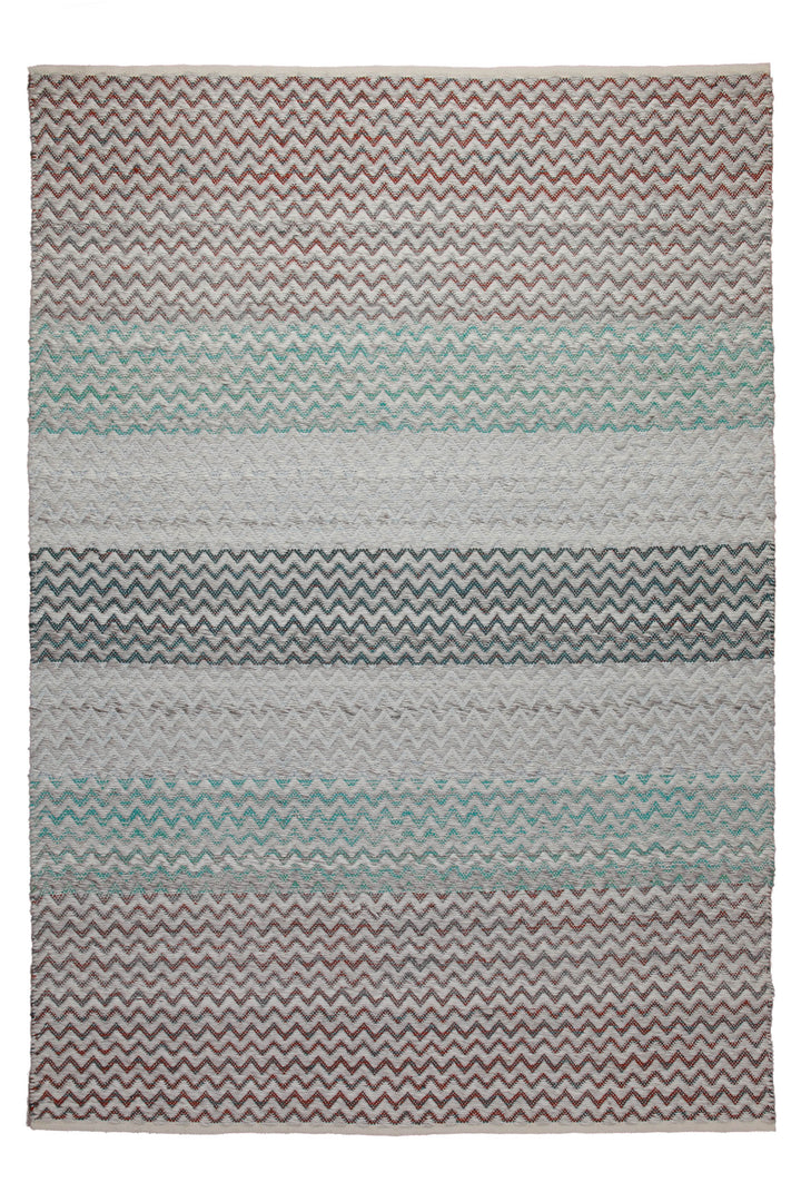 160x230 Teppich Wohnzimmer Multicolor-Chevron für drinnen und draußen – Outdoor-Teppich aus Indien