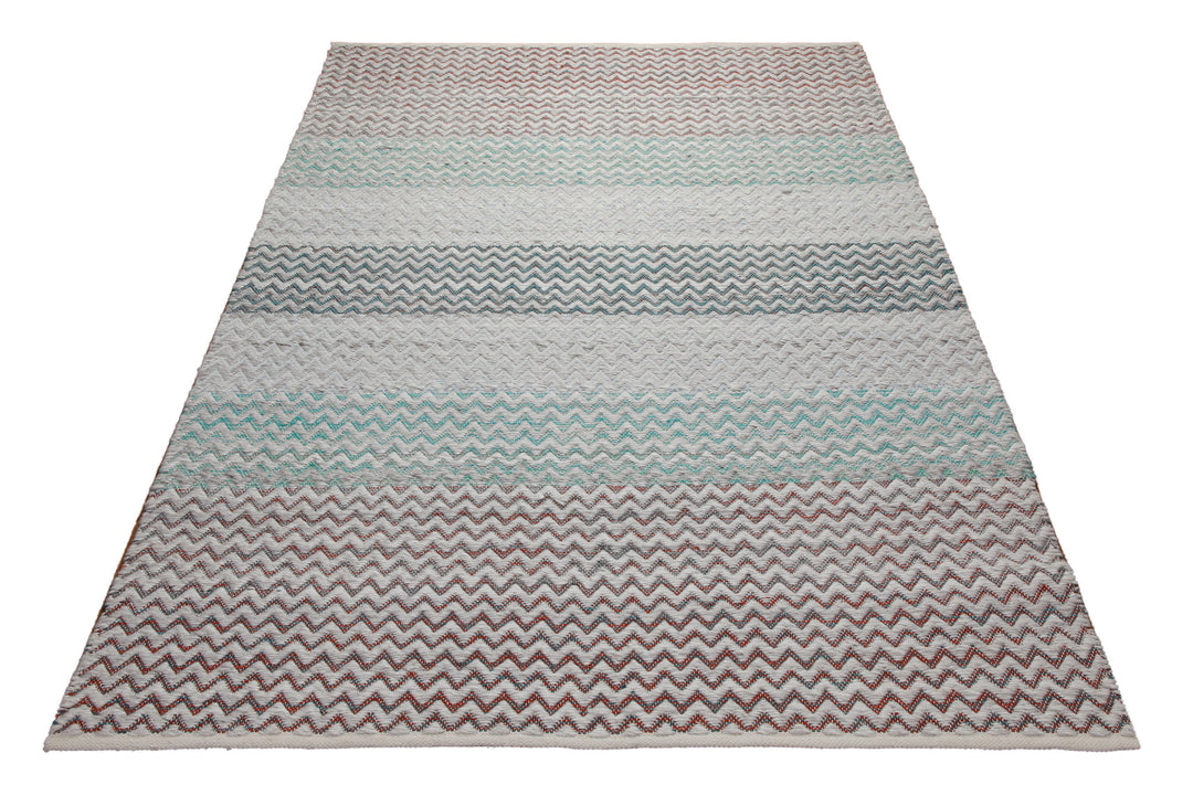 160x230 Teppich Wohnzimmer Multicolor-Chevron für drinnen und draußen – Outdoor-Teppich aus Indien