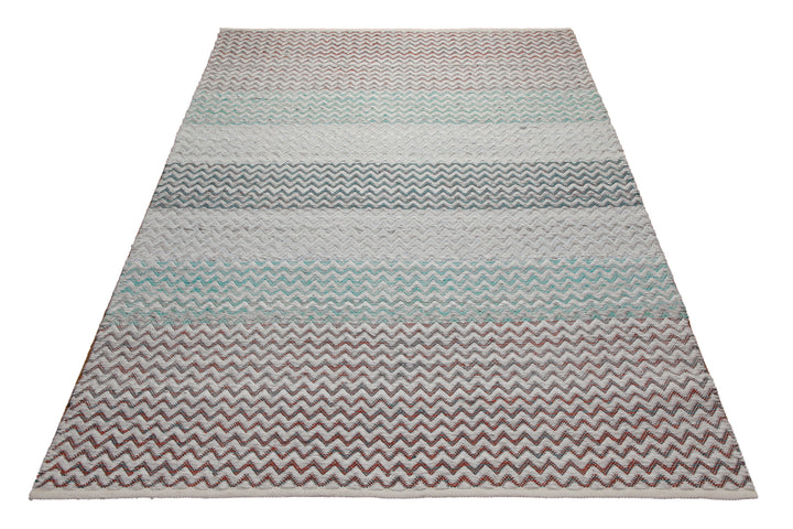 160x230 Teppich Wohnzimmer Multicolor-Chevron für drinnen und draußen – Outdoor-Teppich aus Indien