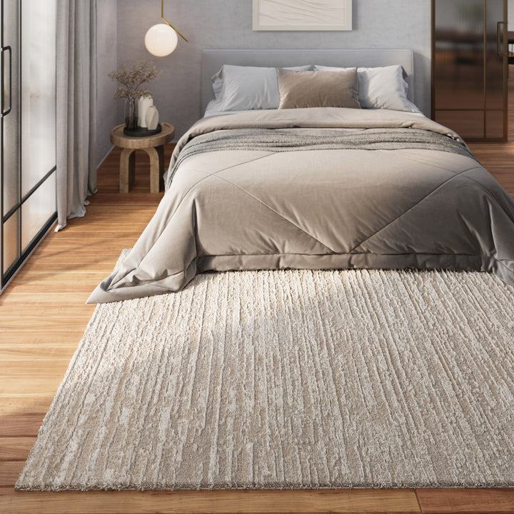 Peer Teppich beige Kurzflor rechteckig