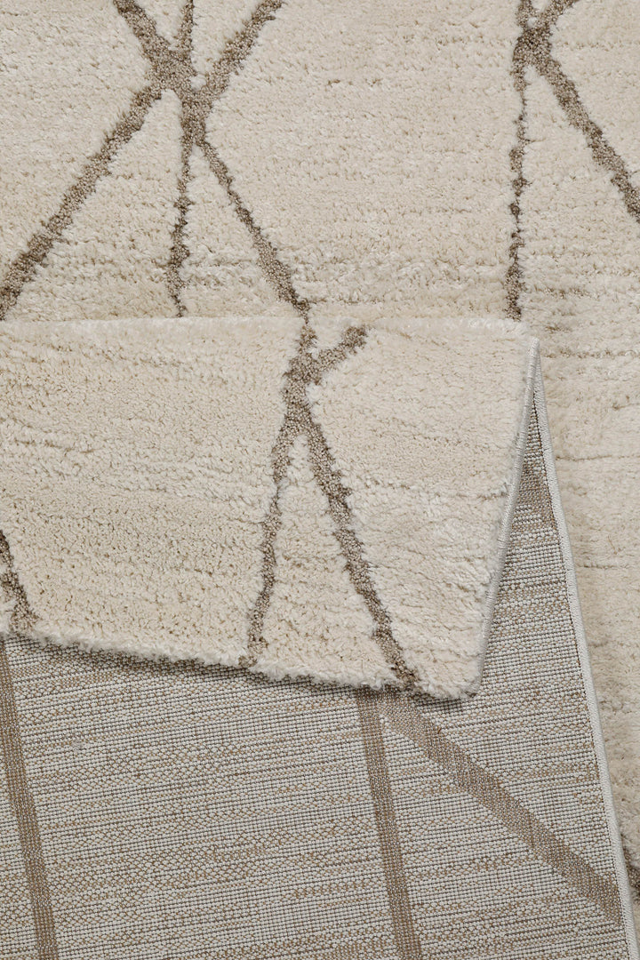 Pelle Teppich creme beige Kurzflor rechteckig