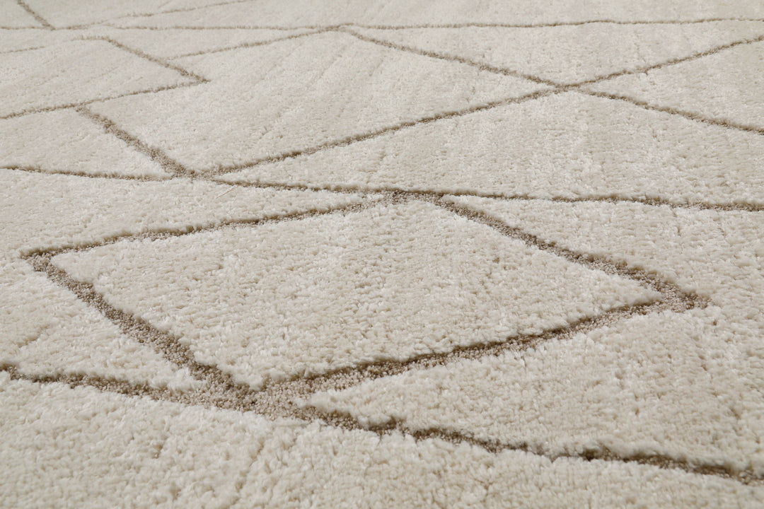 Pelle Teppich creme beige Kurzflor rechteckig