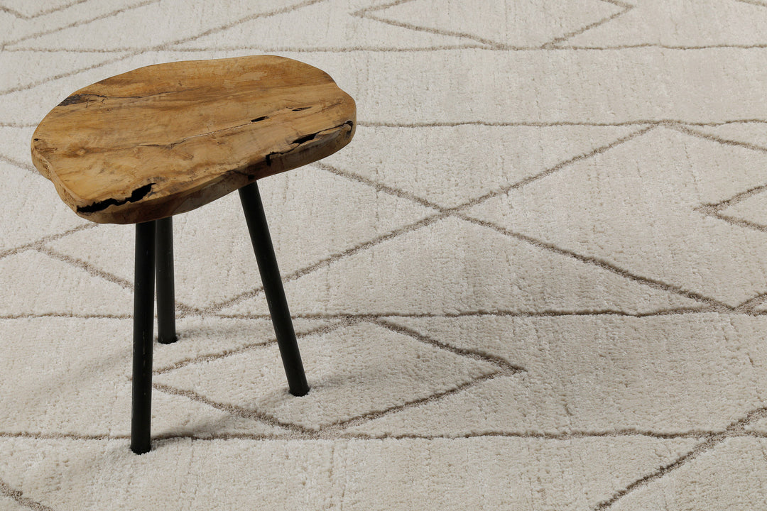 Pelle Teppich creme beige Kurzflor rechteckig