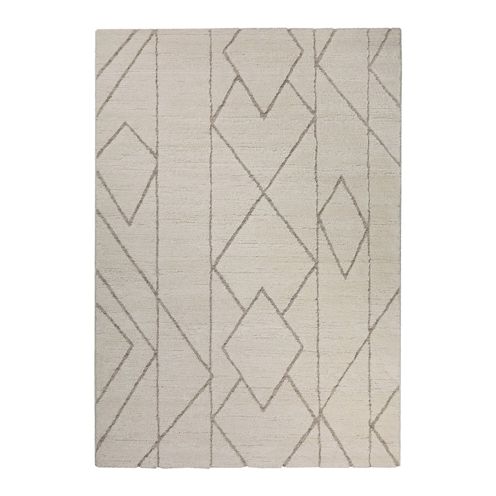 Pelle Teppich creme beige Kurzflor rechteckig