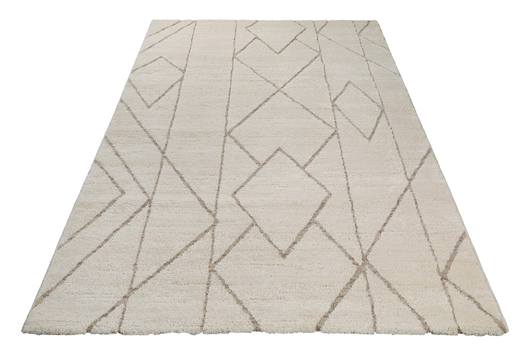 Pelle Teppich creme beige Kurzflor rechteckig