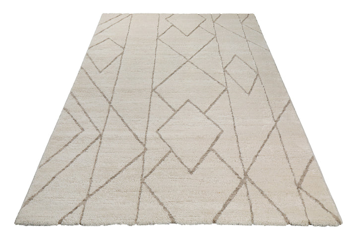 Pelle Teppich creme beige Kurzflor rechteckig