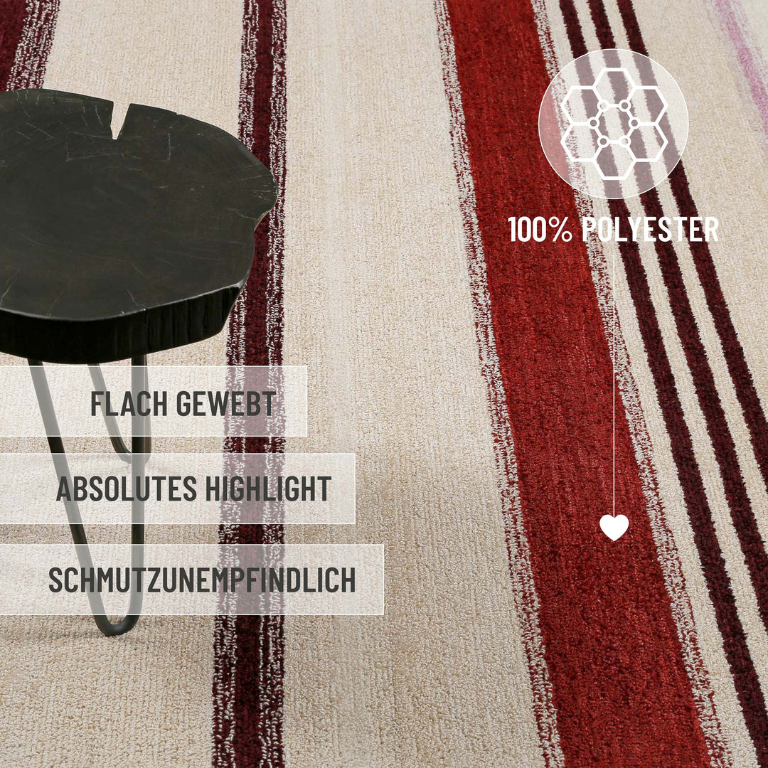 Petrol Teppich beige multi Kurzflor rechteckig