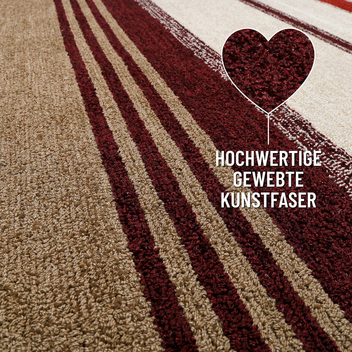 Petrol Teppich beige multi Kurzflor rechteckig