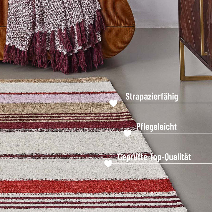 Petrol Teppich beige multi Kurzflor rechteckig