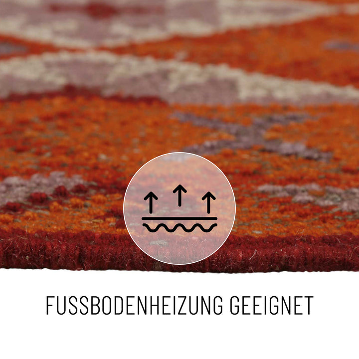 Pierre Teppich rost rot Kurzflor rechteckig