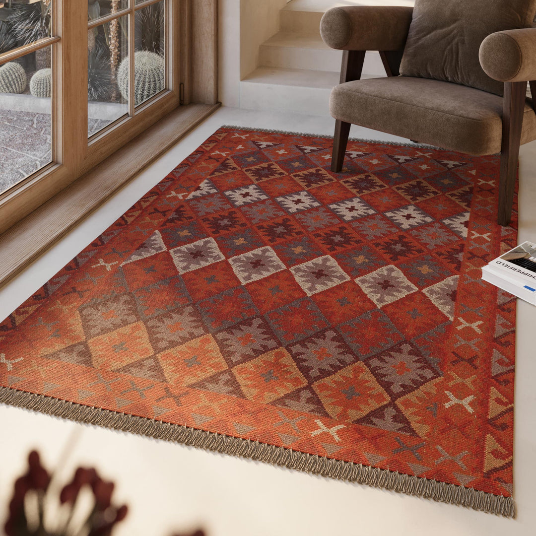 Pierre Teppich rost rot Kurzflor rechteckig