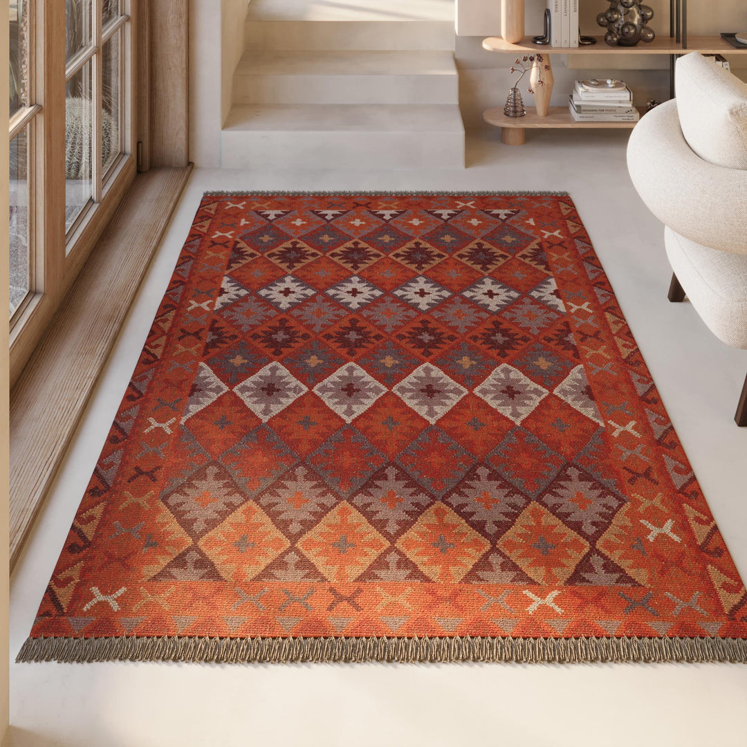 Pierre Teppich rost rot Kurzflor rechteckig