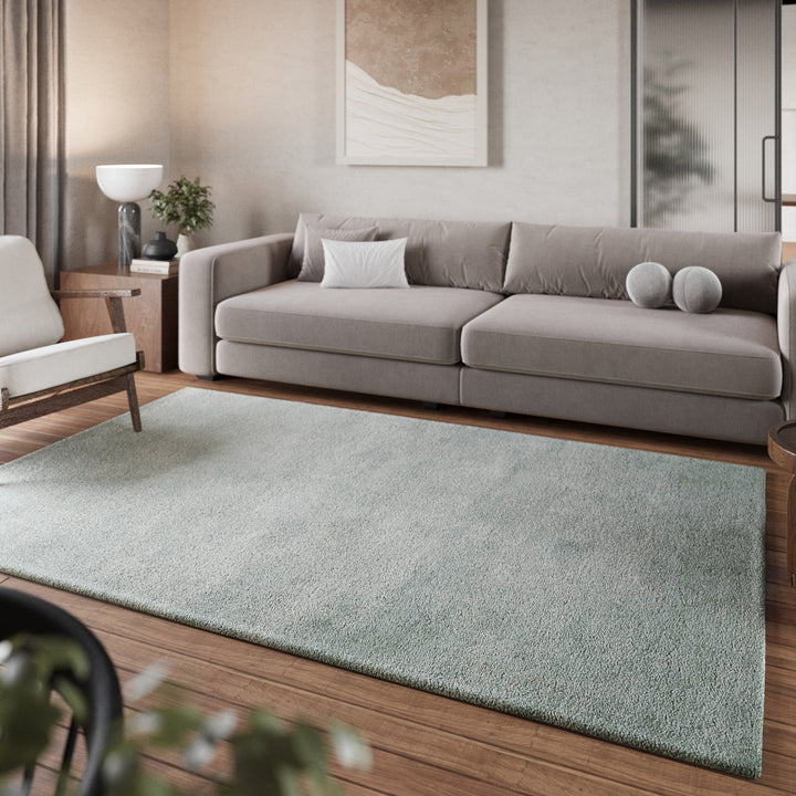 Pisa Teppich hellgrau grün Hochflor rechteckig