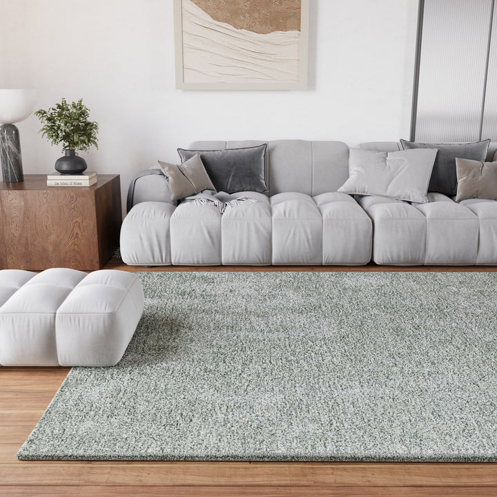 Pisa Teppich mintgrün grün meliert Hochflor rechteckig