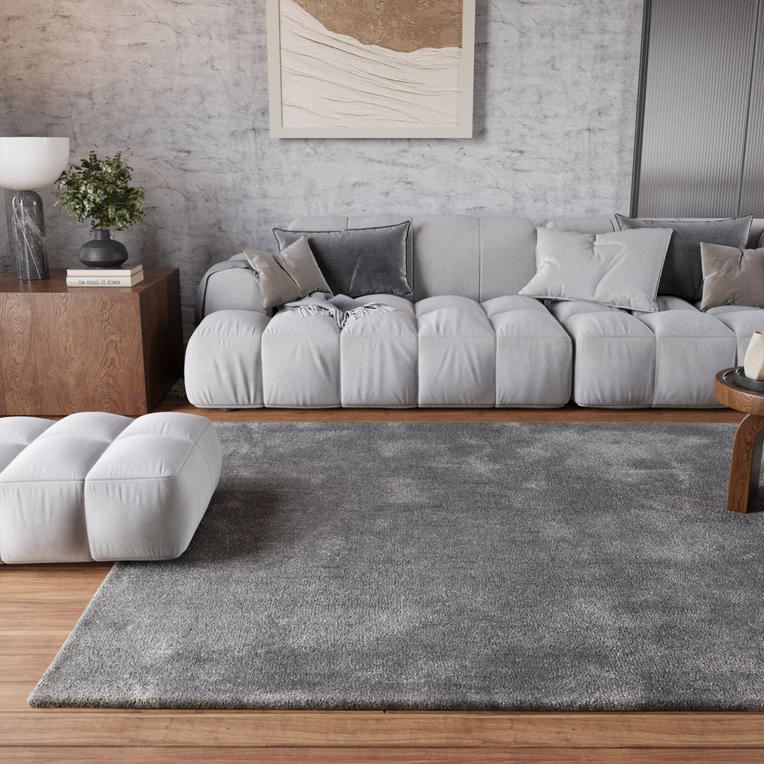 Pisa Teppich grau taupe Hochflor rechteckig