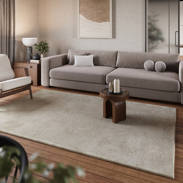 Pisa Teppich creme beige Hochflor rechteckig