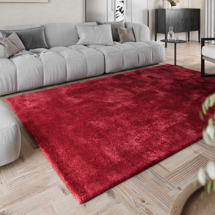 Pisa Teppich rot Hochflor rechteckig