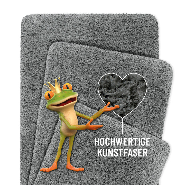 Porto Azzurro Badteppich schiefer grau Hochflor rechteckig