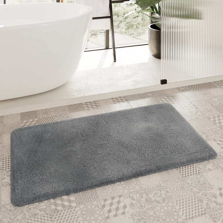 Porto Azzurro Badteppich schiefer grau Hochflor rechteckig