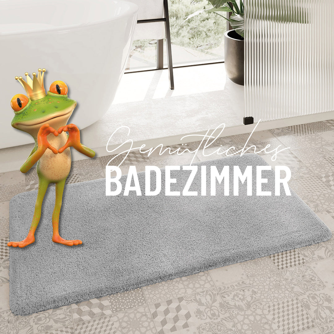 Porto Azzurro Badteppich licht grau Hochflor rechteckig