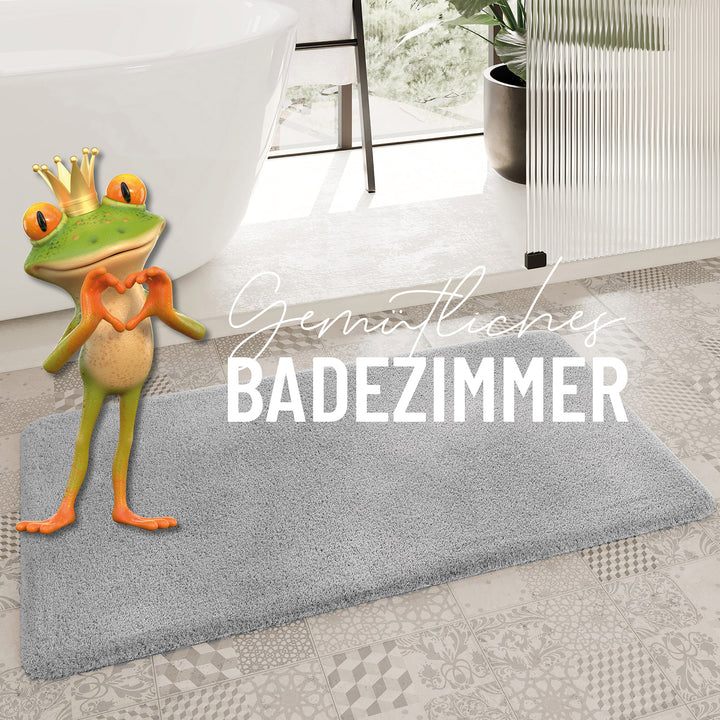 Porto Azzurro Badteppich licht grau Hochflor rechteckig