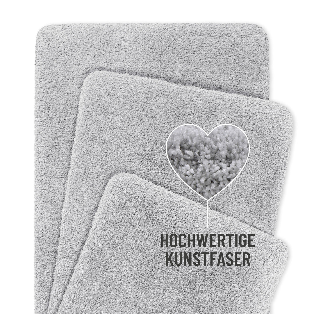 Porto Azzurro Badteppich licht grau Hochflor rechteckig